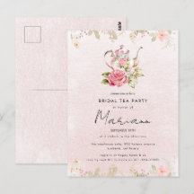 Convite para Chá de Noiva com Tema de Bule de Chá 