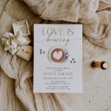 Convite para Chá de Noiva da Love Is Brewing Coffe