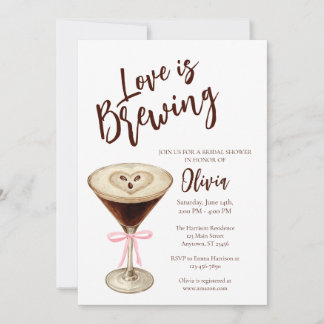 Convite para Chá de Noiva da Love Is Brewing Coffe