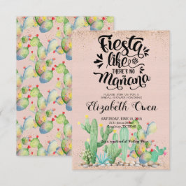 Convite para Chá de Noiva - Glam Cactus