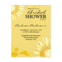 Convite para Chá de panela Amarelo de girassol clá