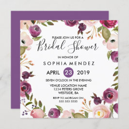 Convite para Chá de panela Botânico Rosa-Rosa boni