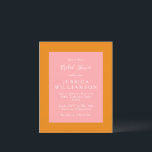 Convite para Chá de panela Cor-de-Laranja Rosa Sim<br><div class="desc">Chá de panela Simples Geométrico Pink e Laranja Personalizado</div>