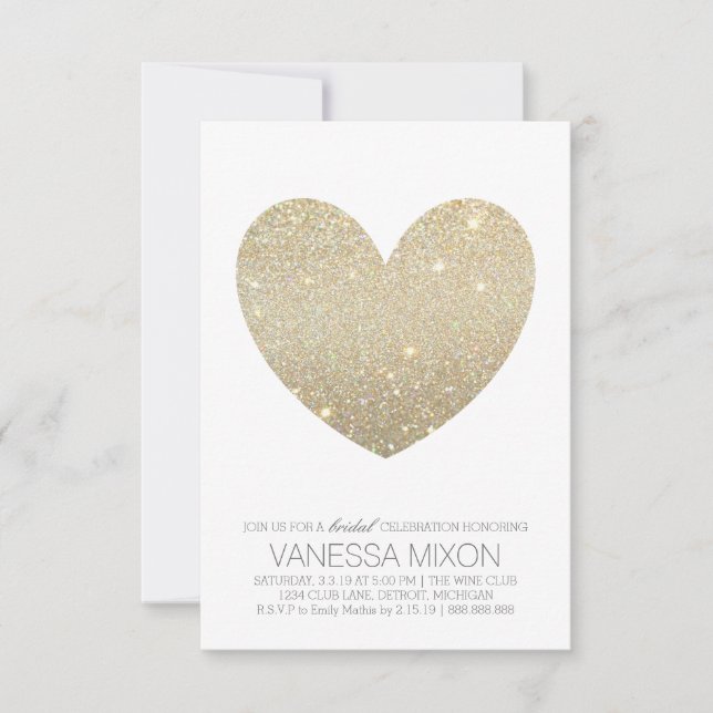 Convite para chá de panela | Coração Fab Bride (Frente)