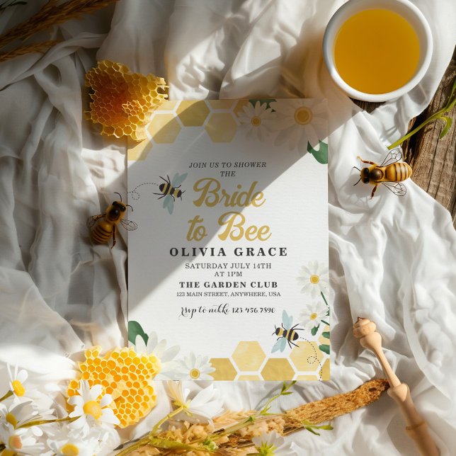 Convite para chá de panela Daisy Bride to Bee (Criador carregado)