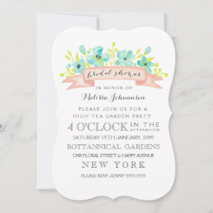 Convite para Chá de panela de Banner Floral de Aqu