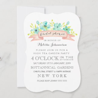 Convite para Chá de panela de Banner Floral de Aqu