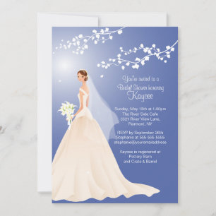 Convite para Chá de panela de Bride Trendy Blue B