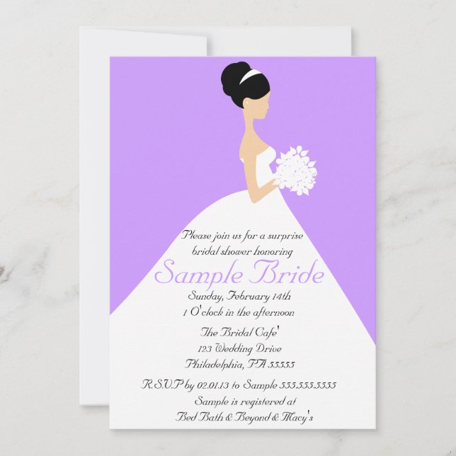 Convite para Chá de panela de Cabelo Preto (Frente)