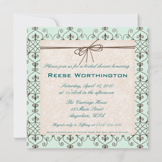 Convite para Chá de panela de Chocolate e Moeda (Frente)