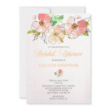 Convite para Chá de panela de Impressão Floral de