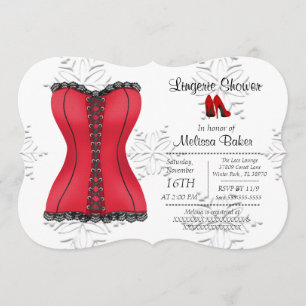 Convite para Chá de panela de Lingerie de Corset 