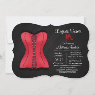 Convite para Chá de panela de Lingerie de Corset 