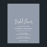 Convite para Chá de panela de Orçamento Azul Dusty<br><div class="desc">Chá de panela de orçamento azul empoeirado moderno com um simples design com o título do evento em uma tipografia de script elegante e seus detalhes de evento em uma fonte de sans serif minimalista. Este convite chic funciona bem com qualquer estilo de chá de panela.</div>