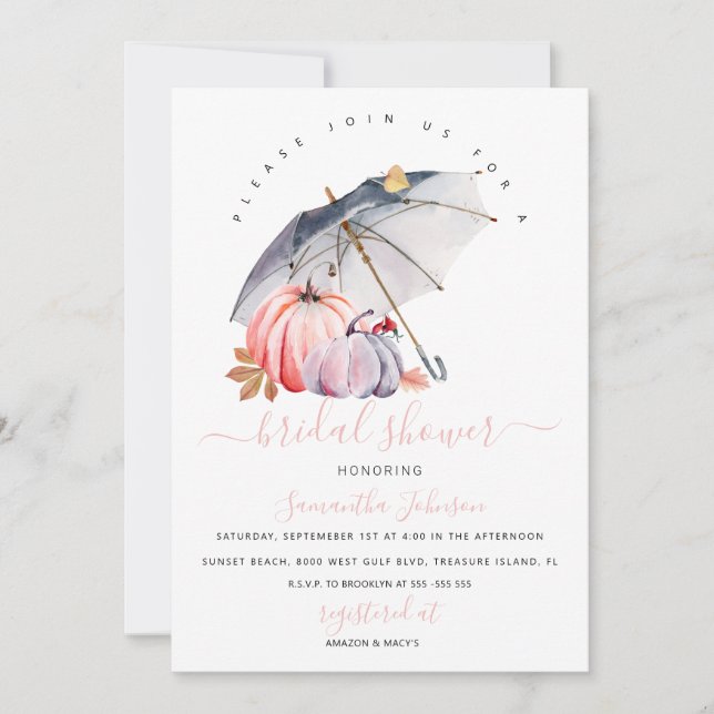 Convite para Chá de panela de outono, Convite para (Frente)