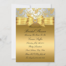 Convite para Chá de panela de Prata Dourado