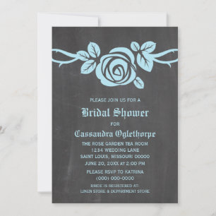 Convite para Chá de panela de quadro de Rosa azul