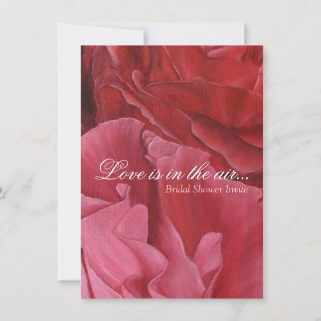 Convite para chá de panela de rosas vermelhas eleg (Frente)