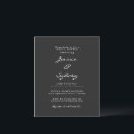 Convite para Chá de panela de Script Preto Mínimo<br><div class="desc">Chá de panela de Script Branco e Preto Moderno e Minimalista de Orçamento</div>