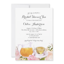 Convite para Chá de panela de Teacup Rosa Rosa bon