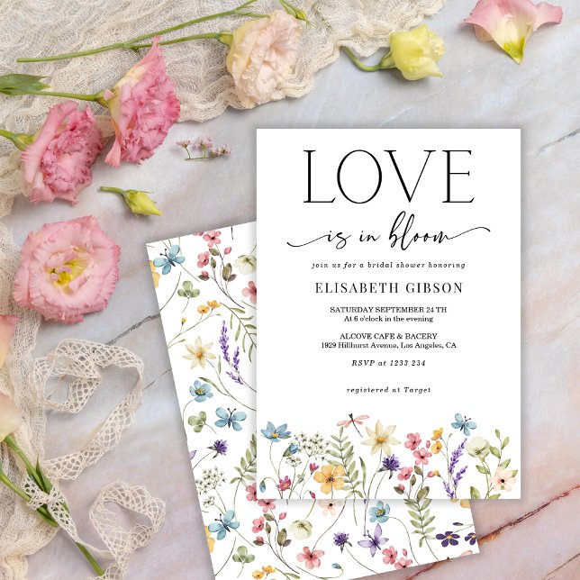 Convite para chá de panela de verão “Amor em Flor” (Criador carregado)