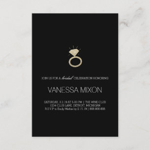 Convite para chá de panela   Diamond Ring Fab Blac
