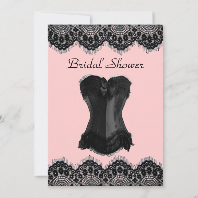 convite para chá de panela do corset de lingerie (Frente)