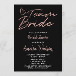 Convite para chá de panela Faux rosegold da Equipe