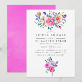 Convite para Chá de panela Floral de Aquarela Rosa