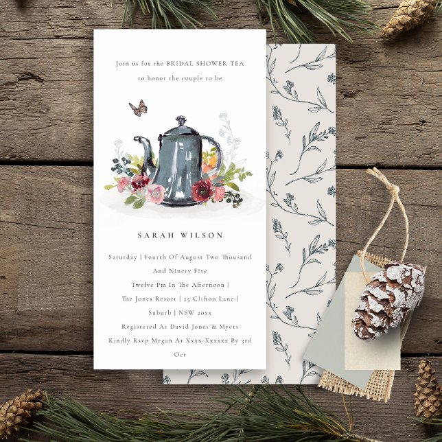 Convite para Chá de panela Floral de Rosa de Folha (Criador carregado)