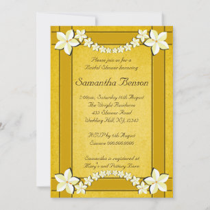 Convite para Chá de panela Floral Dourado Russo