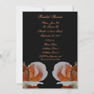 Convite para Chá de panela Floral Preto Peach Ros