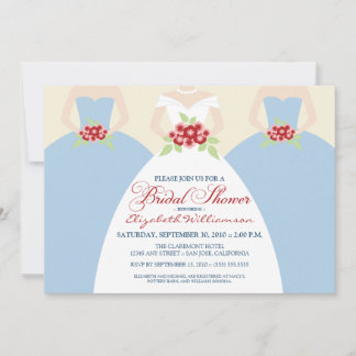 Convite para Chá de panela Noiva e Bridesmaids (az