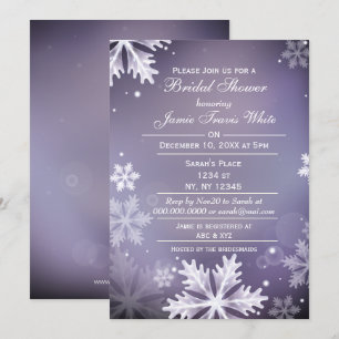 Convite para Chá de panela Purple Winter Flocos d