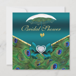 Convite para Chá de panela Teal Peacock