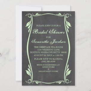 Convite para Chá de panela Verde Flourish Chalkboa