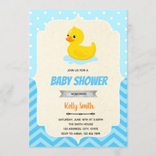 Convite para chá de pato de borracha