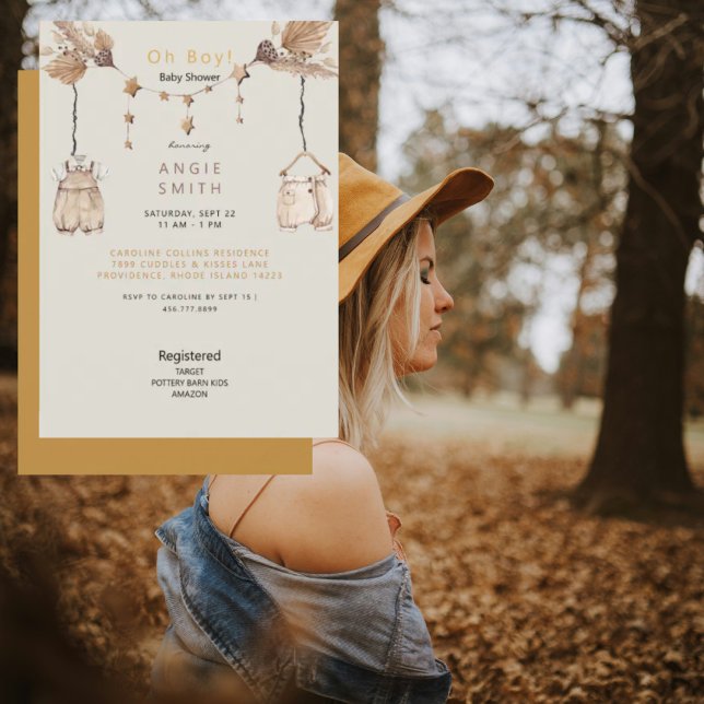 Convite para Chá de roupas de bebê bonitinho (Criador carregado)