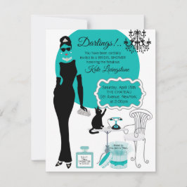 Convite para Chá de Vestido Negro