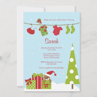 Convite para Chá do Baby Boy da Linha de Vestuário