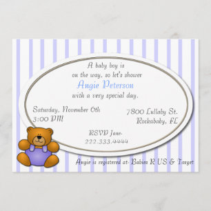 Convite para Chá do Baby Boy do Urso de Teddy