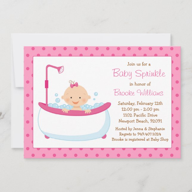 Convite para Chá do Baby Sprinkle (Frente)