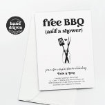 Convite para Chá Funny Funny de CHURRASCO Livre<br><div class="desc">Churrasco livre (e Chá). Use para um chá tradicional ou um chá de casal de código. De qualquer forma, desfrute de um chá de casamento divertido que põe o holofote em cima... churrasco! Trabalho de arte é desenhado à mão. Detalhes de coordenação, Registro, cartões de agradecimento e outros itens estão...</div>