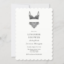 Convite para Chá Lingerie Preta