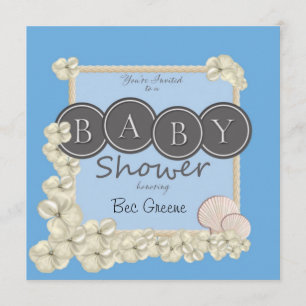 Convite para Chá Oceanic Baby Boy