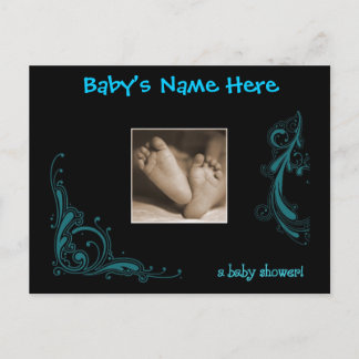 Convite para Chá Regal Blue Baby Boy