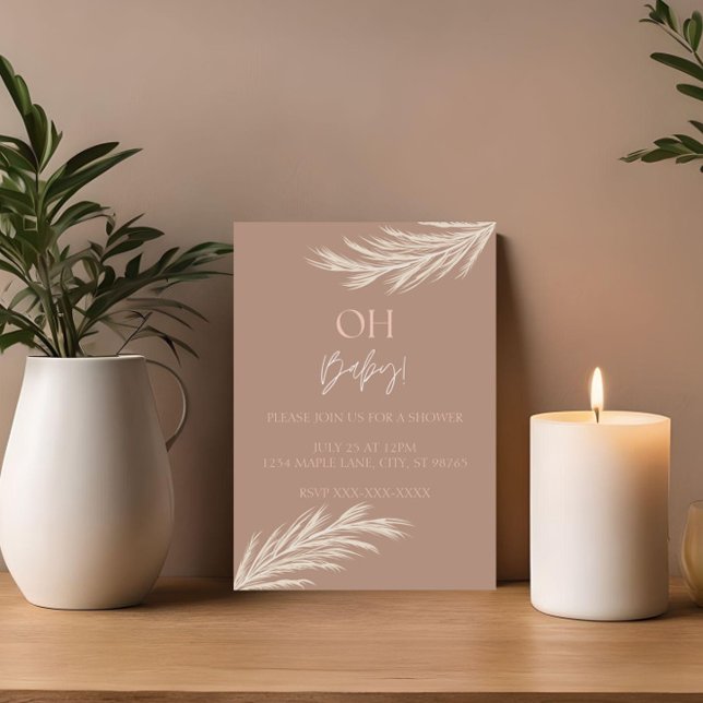 Convite para Chá Simples de Tom Neutro (Criador carregado)