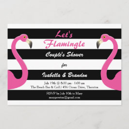 Convite para Chá Trendy Flamingo Casal