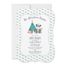 Convite para Chá Tribal Panda Baby Boy