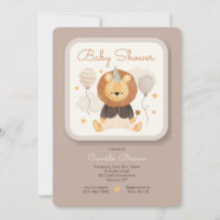 Convite para Chás Baby Lion